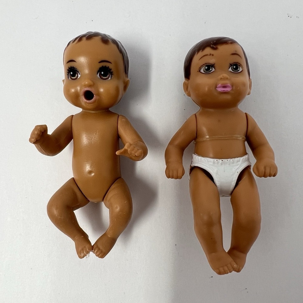 Barbie Baby doll Krissy & Skipper Baby sitter Feeding Cute Babies Figure 3"